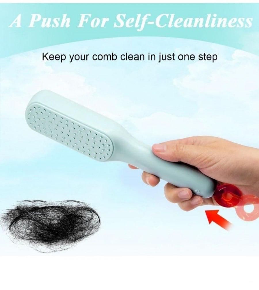 Effortless Hair Care: Self-cleaning Anti-static Massage Comb for Adults & Kids