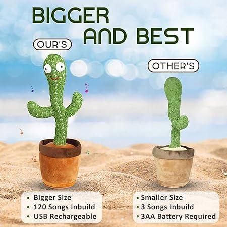 LED Musical Dancing & Mimicry Cactus Toy for Kids - Fun & Interactive