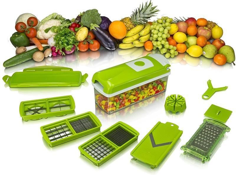 12-in-1 Nicer Dicer Chopper + Drain Basket for Efficient Kitchen Prep