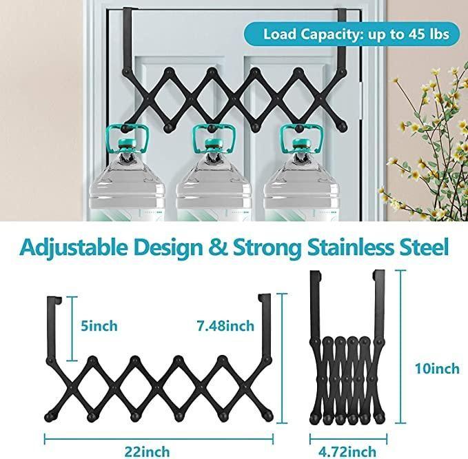 Sturdy Alloy Steel Door Hooks – 6-Hook Clothes Hanger, No-Drill Install