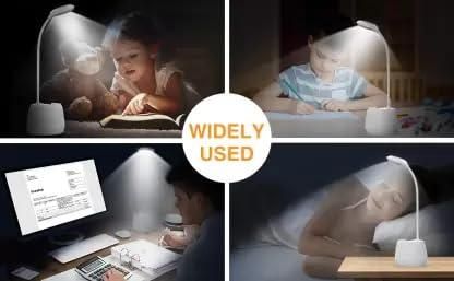 LED Rechargeable Desk Lamp with Pen Holder - Multicolor