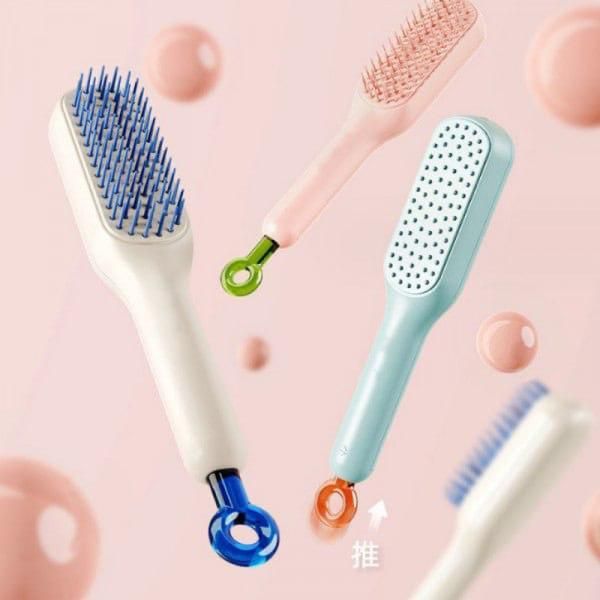 Effortless Hair Care: Self-cleaning Anti-static Massage Comb for Adults & Kids