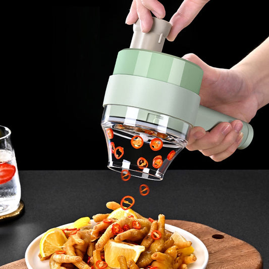 4-in-1 Portable Electric Vegetable Cutter Set for Effortless Food Prep - noQMall