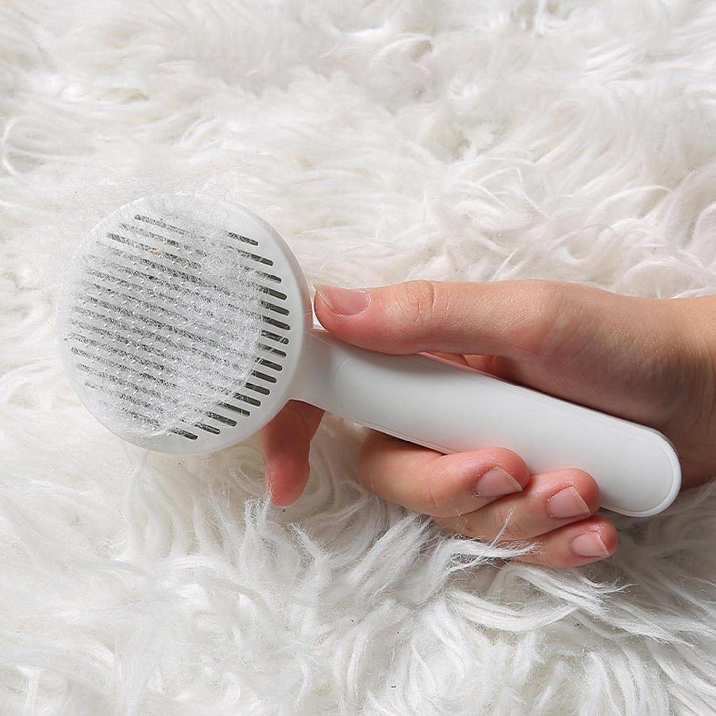 Effortless Pet Hair Removal Brush with Self-Cleaning Needle | No More Shedding Mess