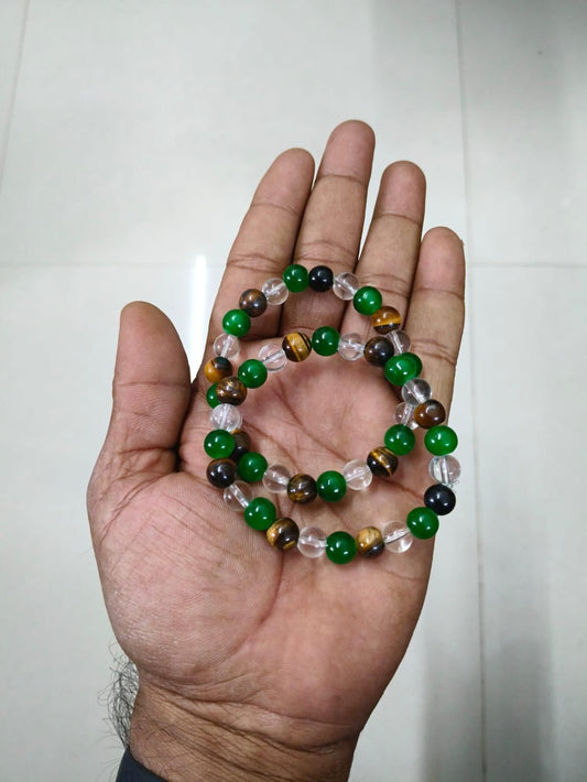 Prosperity & Relaxation Beaded Stretch Unisex Bracelets (Pack of 2)