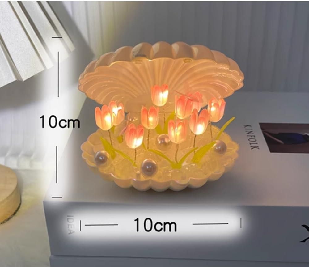 Tulip Night Light Flower Lamp - Soothing Shell Light Decor