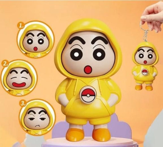 Shinchan Face Changing Keychain – Fun, Animated PVC Keychain for Fans & Collectors