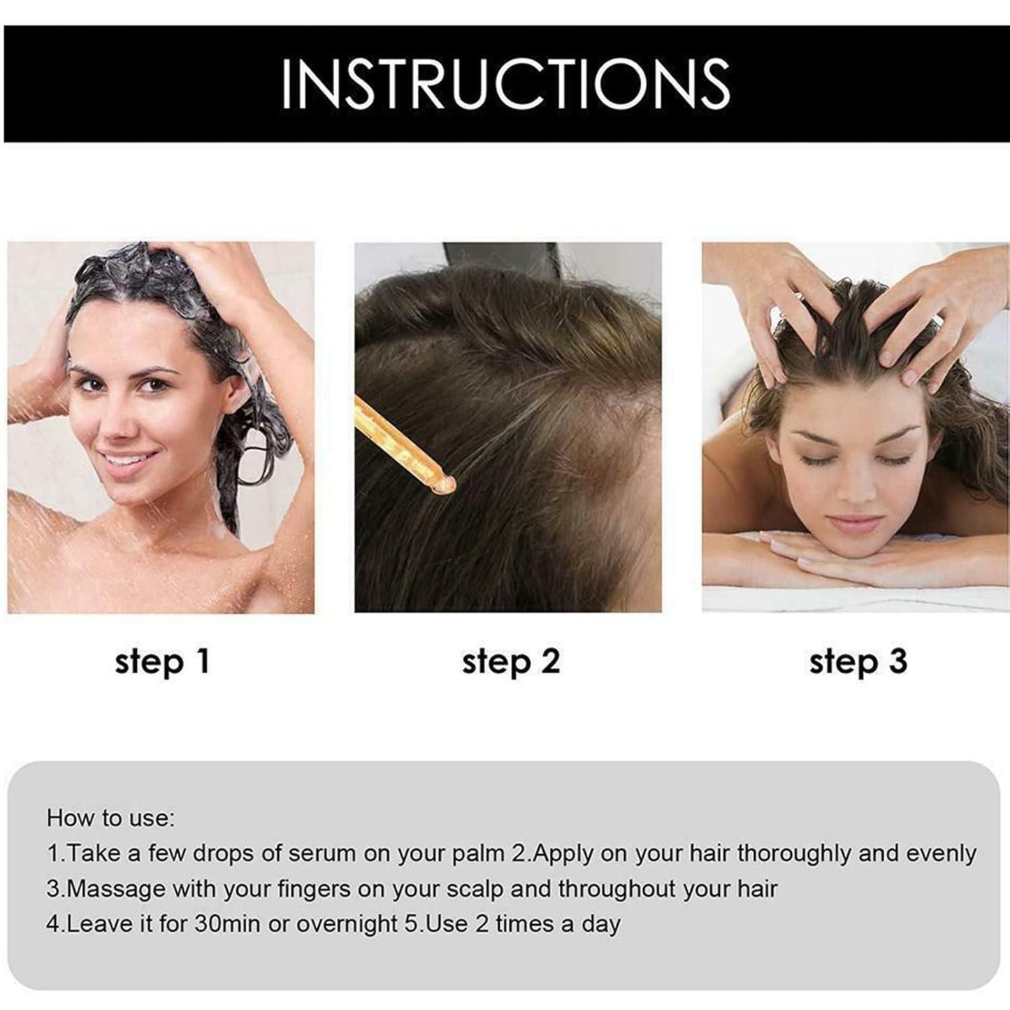 Organic Fermented Rice Water Serum - 10 ml for Hair Growth & Shine