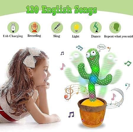 LED Musical Dancing & Mimicry Cactus Toy for Kids - Fun & Interactive