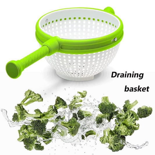 Salad Spinner & Drain Basket – Quick & Easy Lettuce Vegetable Spinner with Collapsible Handle