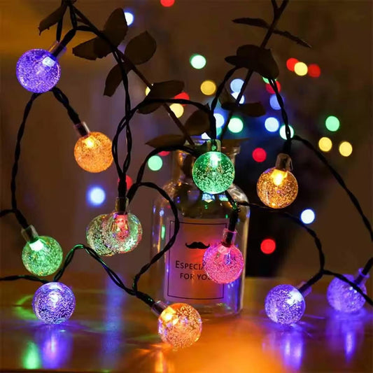 Multicolor LED Crystal Bubble Ball String Fairy Lights – 3M