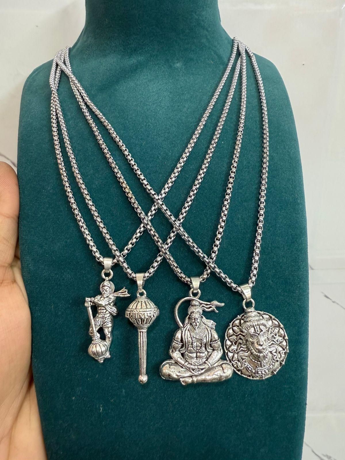 Lord Hanuman Chain with Pendant – Pack of 4 Divine Blessings