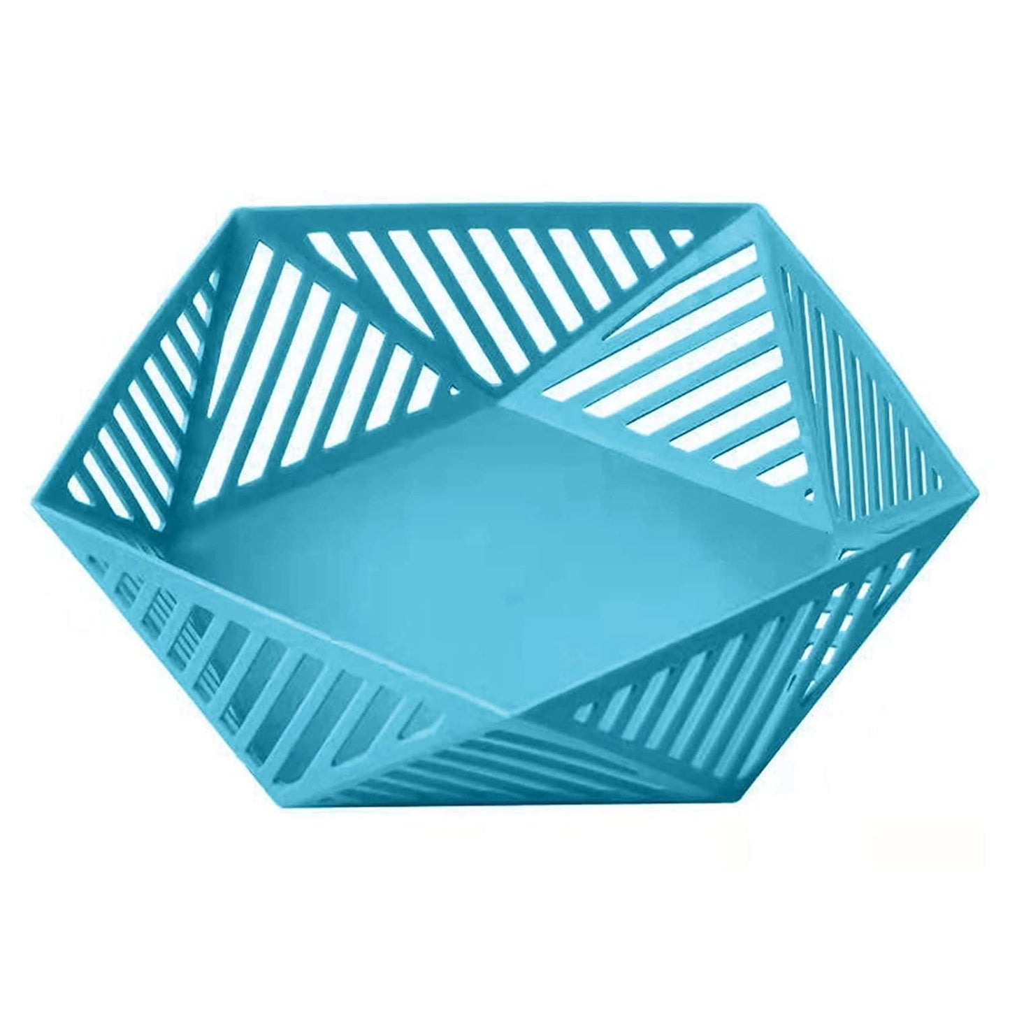 Geometric Plastic Fruit Basket – Stylish & Durable Kitchen Bowl