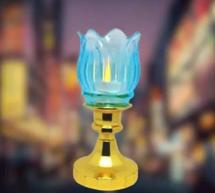 Lotus LED Tealight Oil Lamp Diya for Positive Energy & Décor