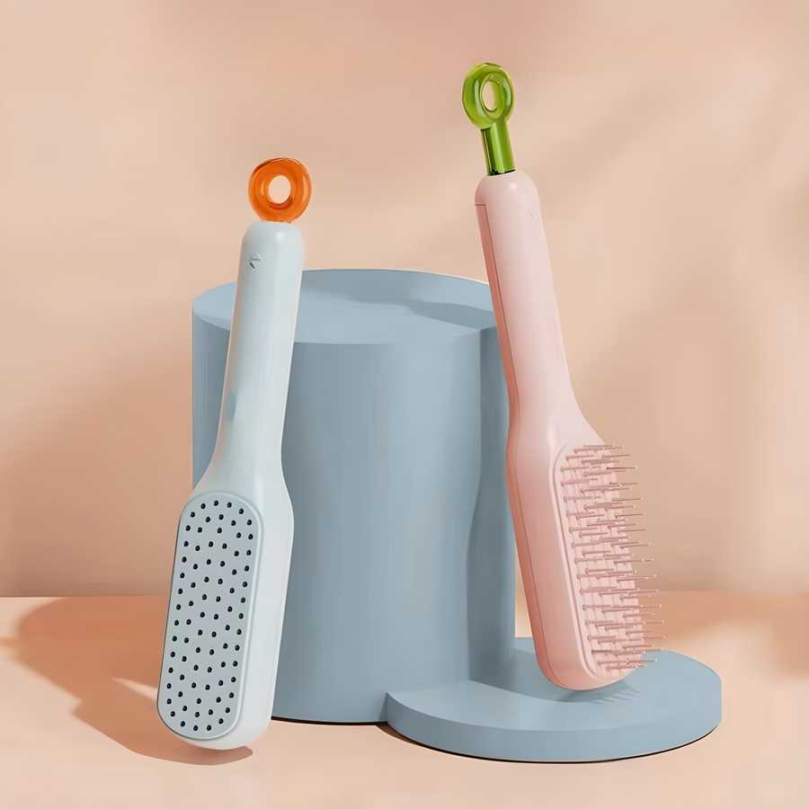 Effortless Hair Care: Self-cleaning Anti-static Massage Comb for Adults & Kids