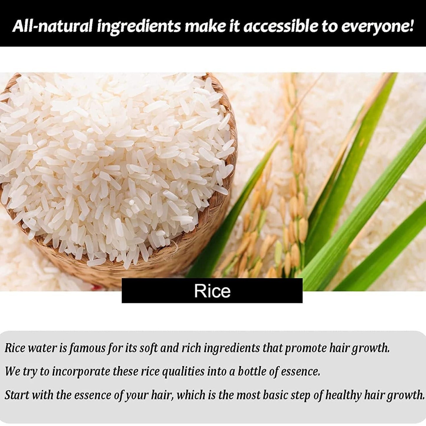 Organic Fermented Rice Water Serum - 10 ml for Hair Growth & Shine