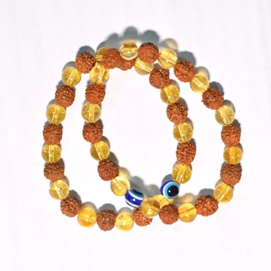 Rudraksha Citrine Crystal Bracelet Set ๐ - noQMall