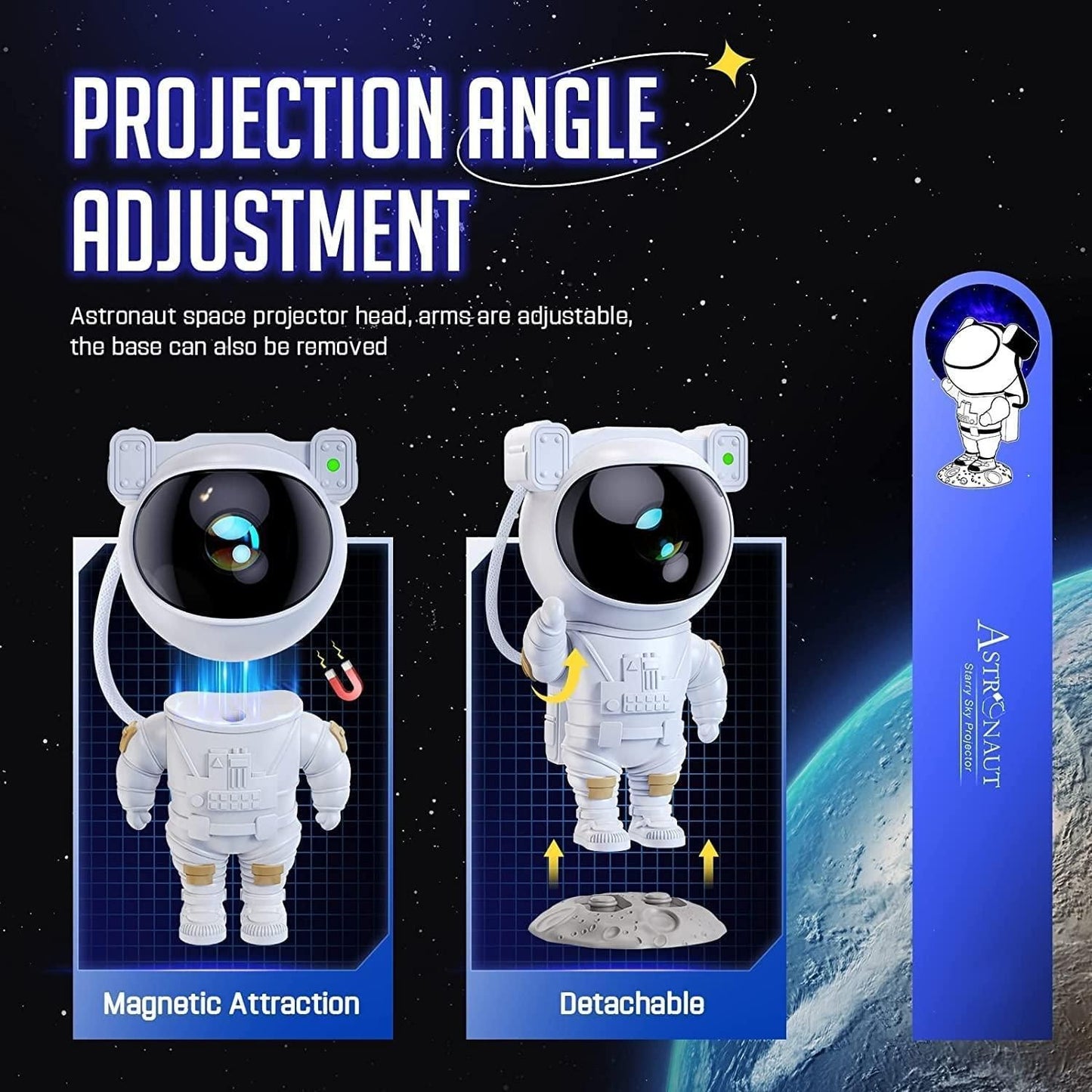 Astronaut Galaxy Projector with 360° Magnetic Head & Remote Control - noQMall