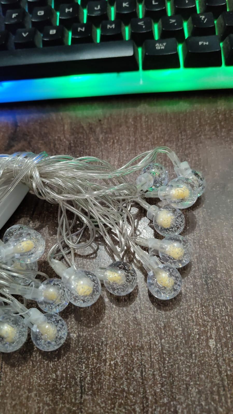 16 LED Crystal Balls String Light for Festive Home Decor - Yellow, 3.5M