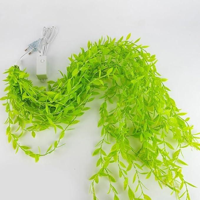 Green Leaf Artificial Curtain LED String Light with 8 Modes & Remote ✨