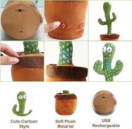 LED Musical Dancing & Mimicry Cactus Toy for Kids - Fun & Interactive