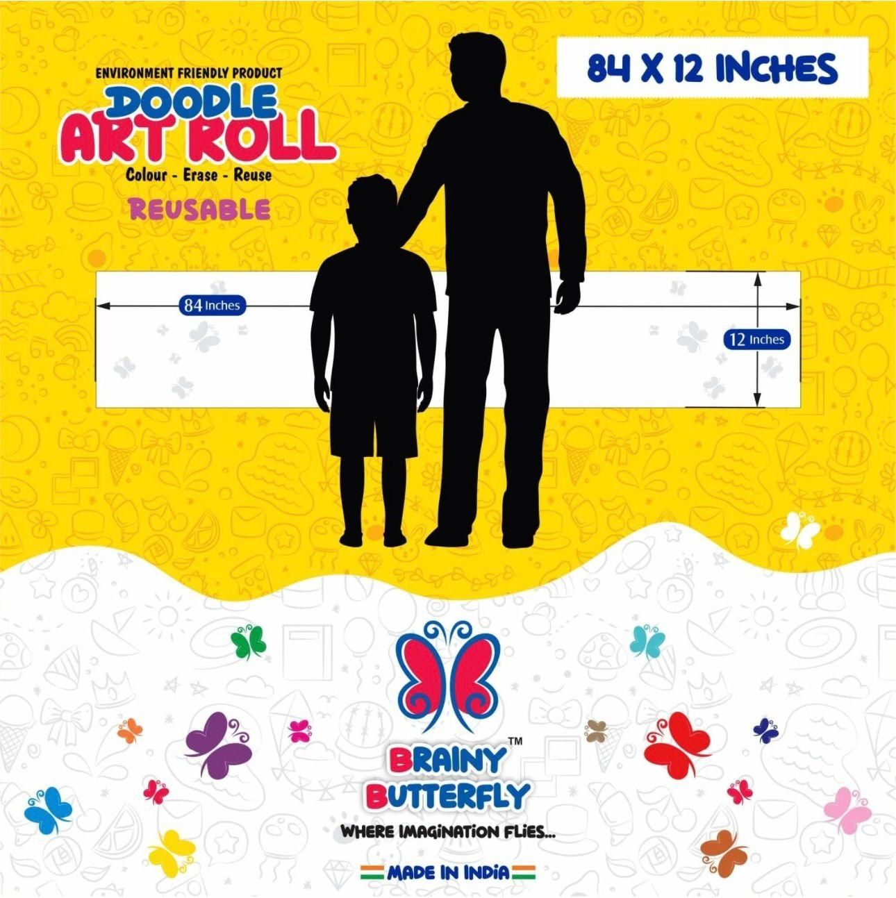 Reusable 7ft Doodle Art Roll | Bird-Themed DIY Kit for Kids | Eco-Friendly