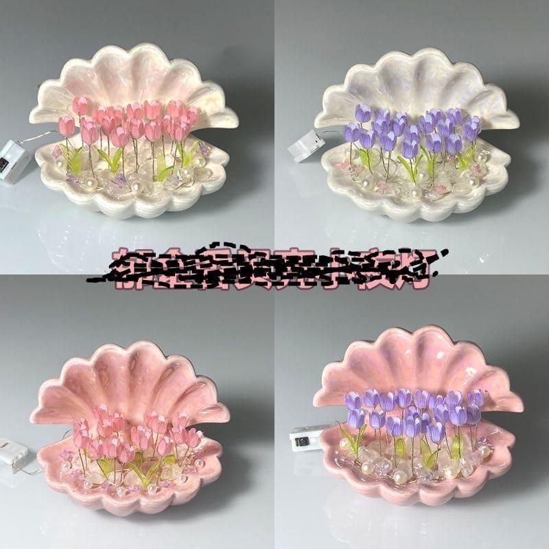 Tulip Night Light Flower Lamp - Soothing Shell Light Decor