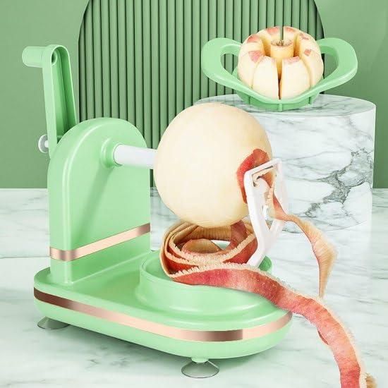 Multi Purpose Fruit Peeler with Suction Cups - Anti-Oil, Hand Cranked