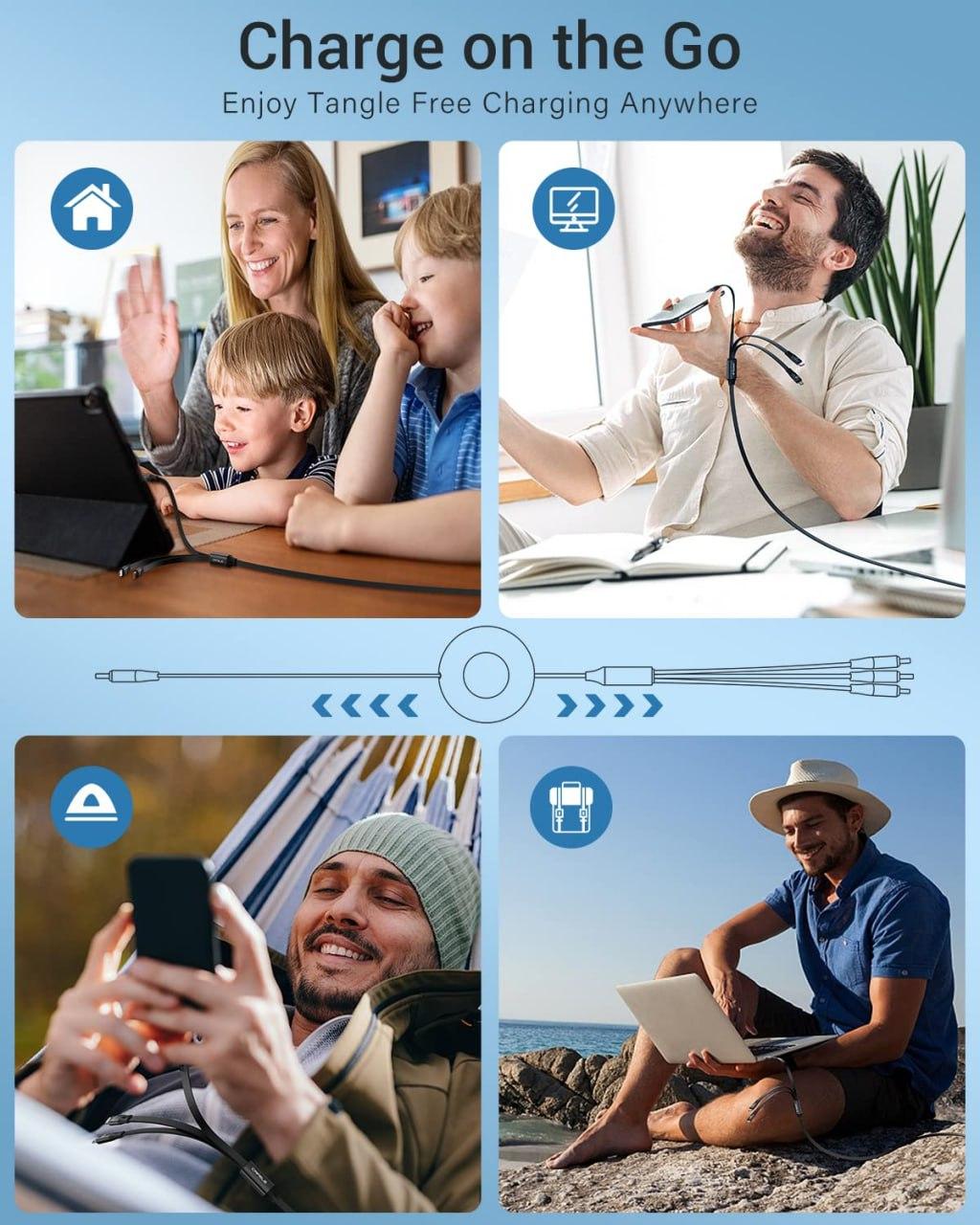 3 in 1 Charging Data Cable | Universal Multi-Device Charger