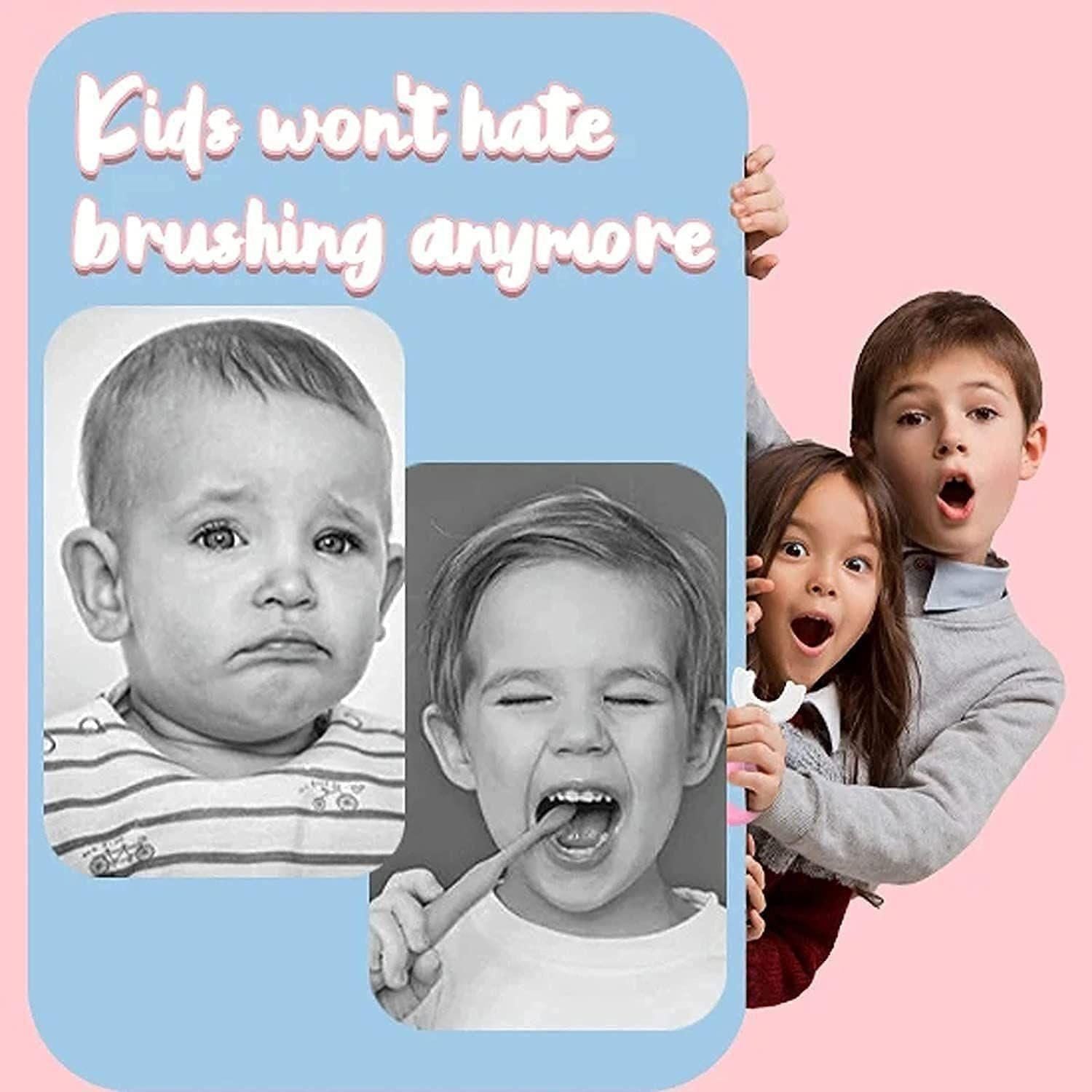 Brush- U Shaped Toothbrush for Silicone Infant Toothbrush For Mouth-Cleaning ( Pack of 2 ) - noQMall