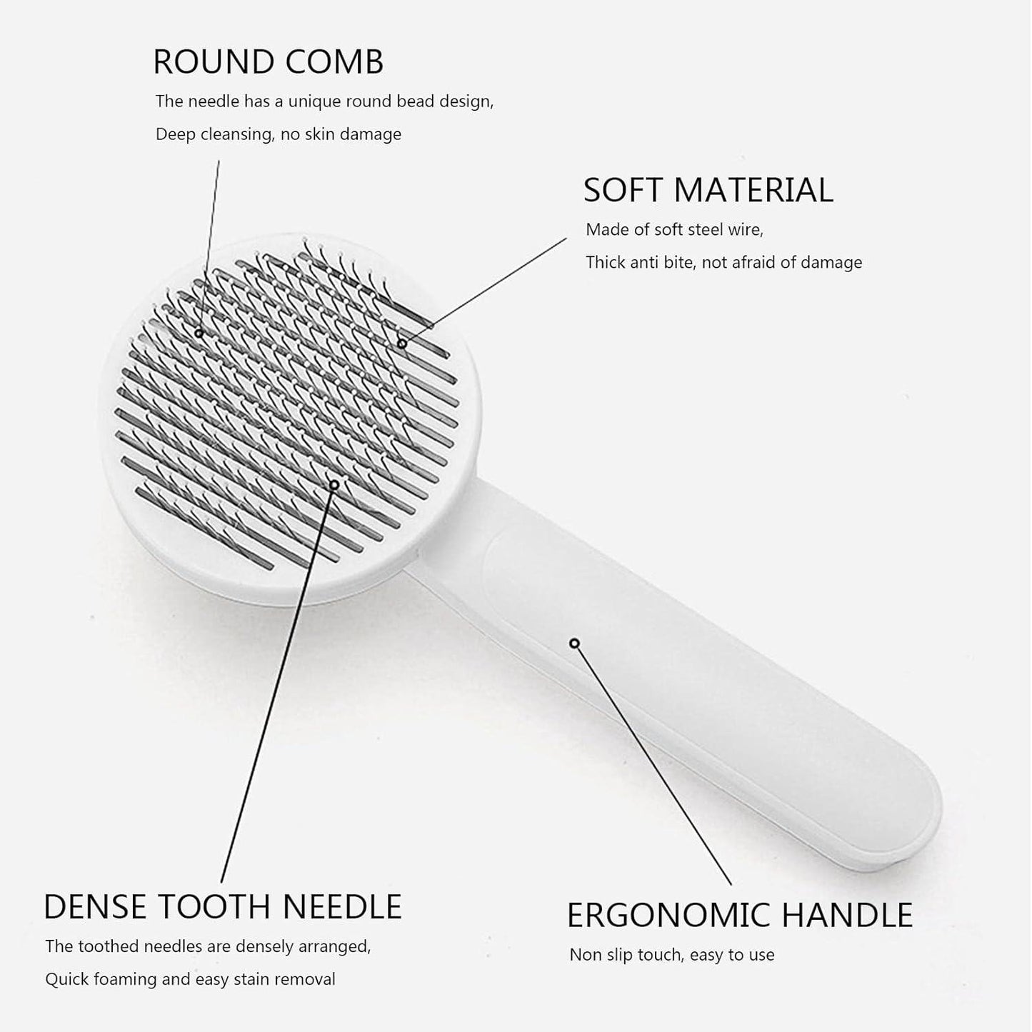 Effortless Pet Hair Removal Brush with Self-Cleaning Needle | No More Shedding Mess