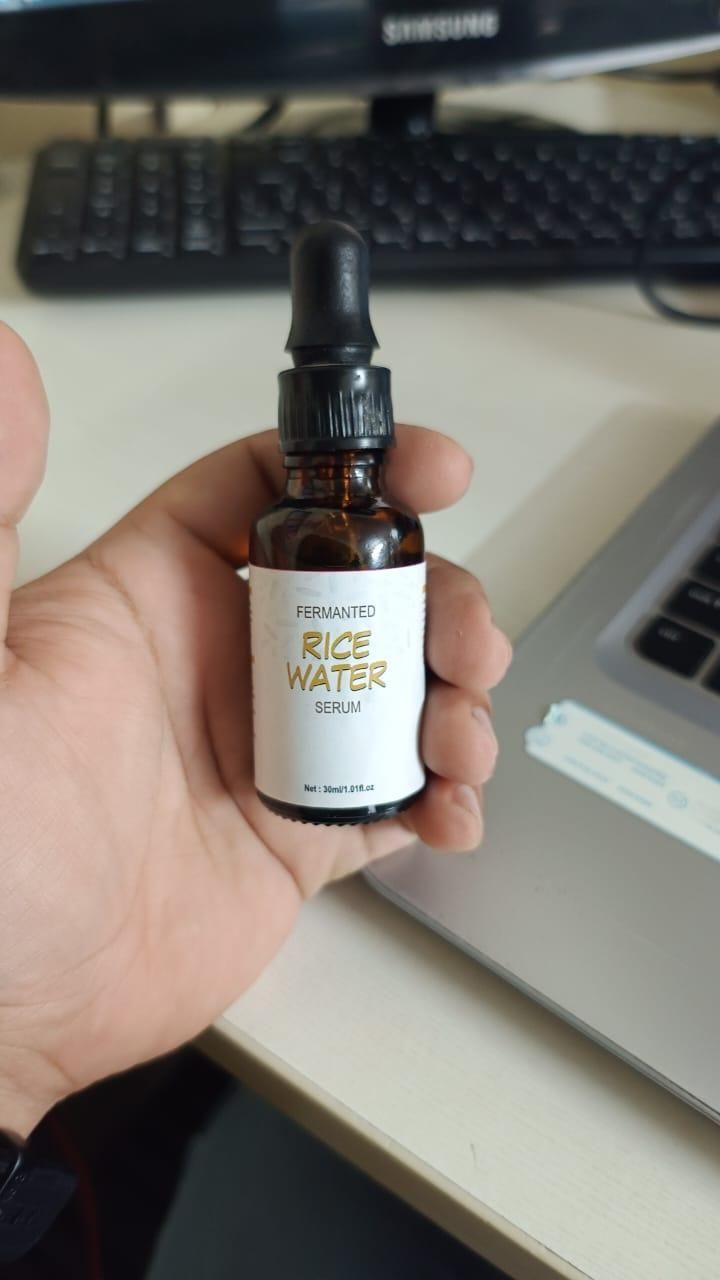 Organic Fermented Rice Water Serum - 10 ml for Hair Growth & Shine