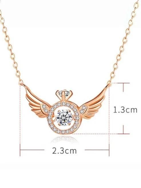 Rose Gold Angel Wings Pendant Chain for Women – Elegance & Charm