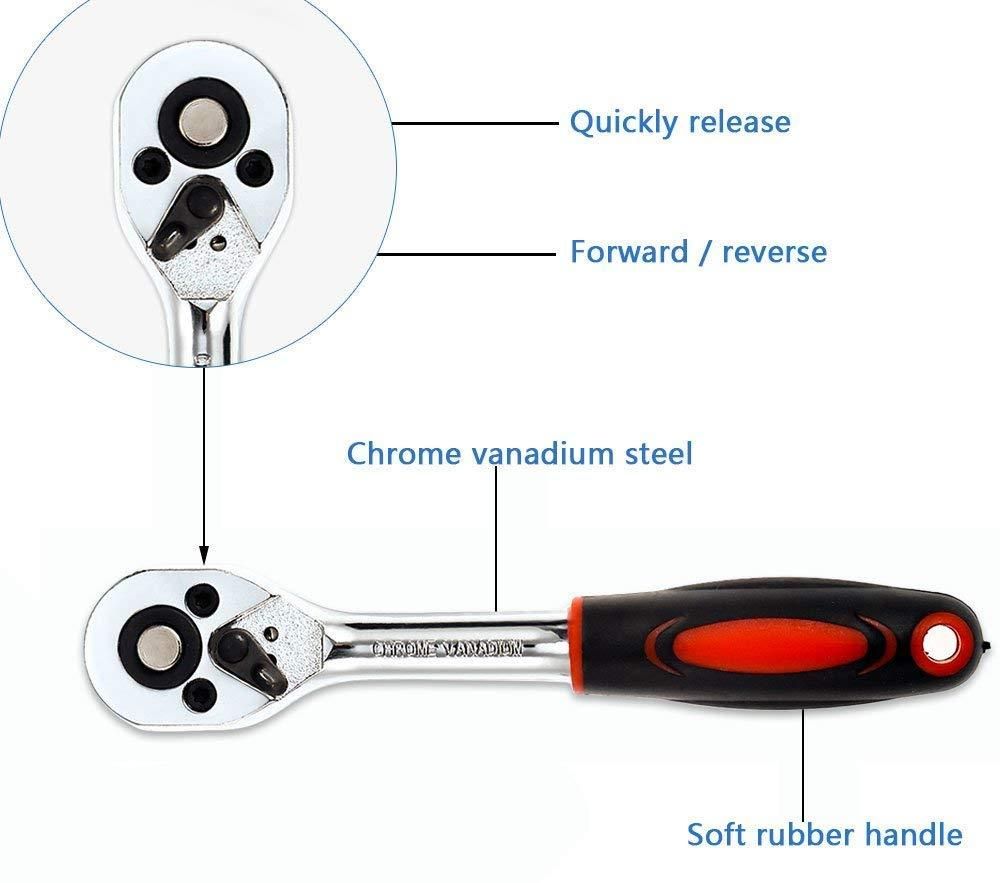 46-in-1 Multi-Purpose Combination Socket Tool Kit for DIY & Repair