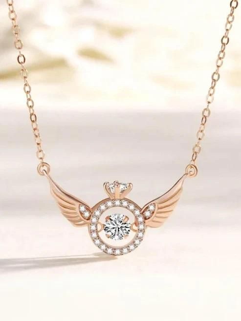 Rose Gold Angel Wings Pendant Chain for Women – Elegance & Charm
