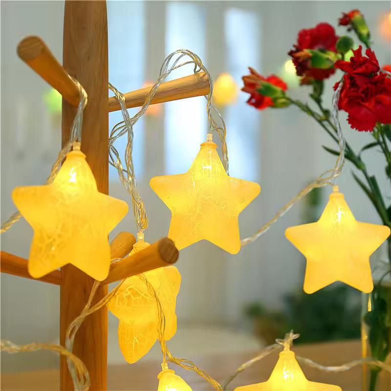 Big Star Shape Crystal LED String Lights - Elegant Ambient Décor for Modern Spaces