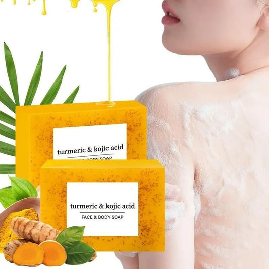 Natural Turmeric Kojic Acid Soap Bar – Pack of 2 for Radiant Skin