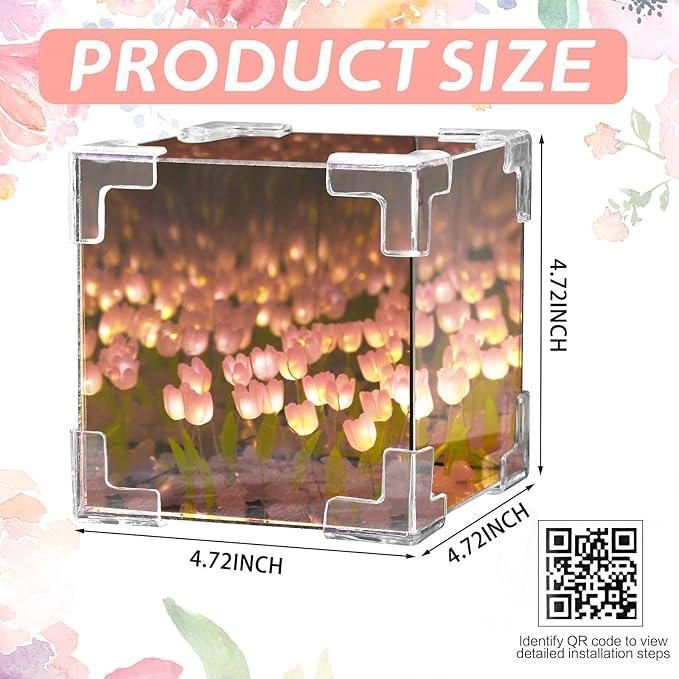 Decorative Tulip Mirror Lamp | Multicolor Rechargeable Desk Light