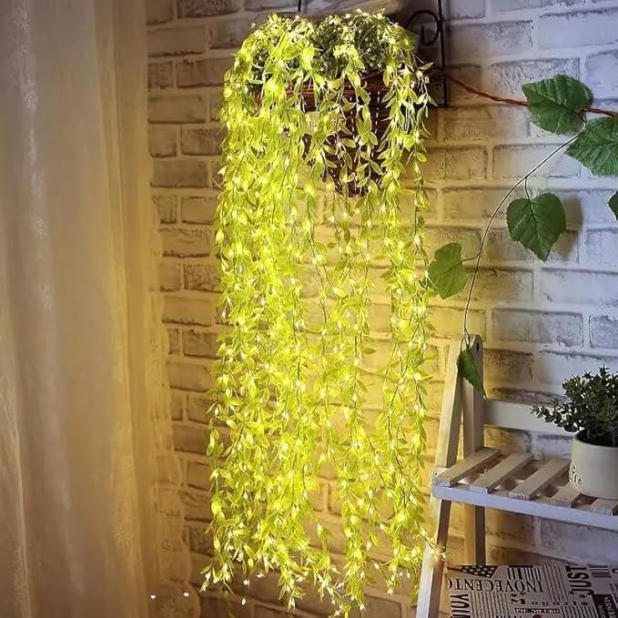 Green Leaf Artificial Curtain LED String Light with 8 Modes & Remote ✨