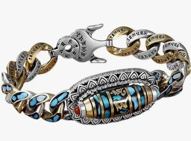 Six-Character Mantra Nine-Eyed Dzi Bead Bracelet – Unlock Spiritual Power for prosperity