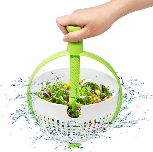 Salad Spinner & Drain Basket – Quick & Easy Lettuce Vegetable Spinner with Collapsible Handle