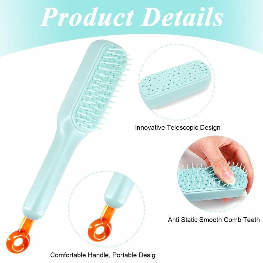 Effortless Hair Care: Self-cleaning Anti-static Massage Comb for Adults & Kids