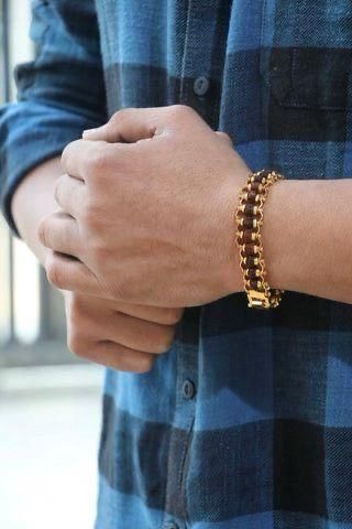 Genuine Paanch Mukhi Rudraksha Bracelet with Gold Plating - Spiritual Elegance