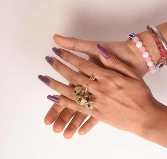 Bhajan Clapping Ghungroos Finger Ring - Add Melody to Your Prayers