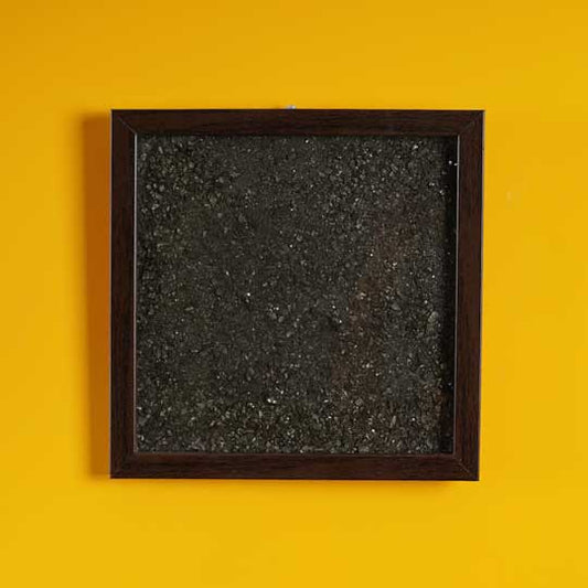 Natural Pyrite Dust Plate (with complementary wooden frame)