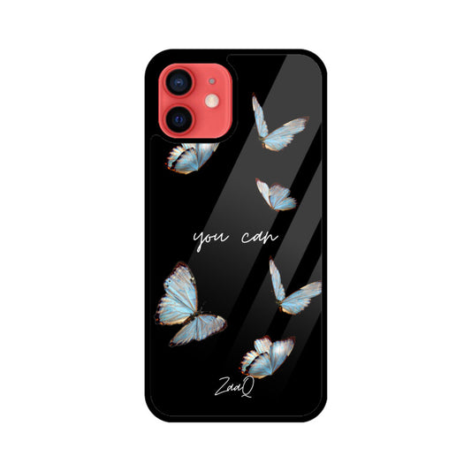 Black Delicate Phase ZaaQ Premium Glass Case for iPhones – Style Meets Protection