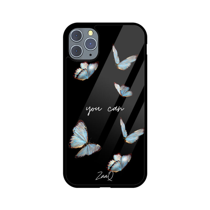 Black Delicate Phase ZaaQ Premium Glass Case for iPhones – Style Meets Protection