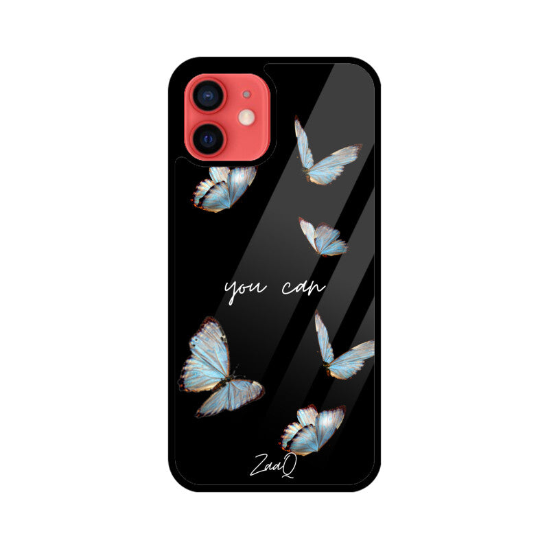 Black Delicate Phase ZaaQ Premium Glass Case for iPhones – Style Meets Protection