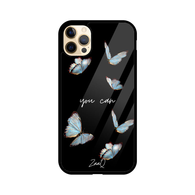 Black Delicate Phase ZaaQ Premium Glass Case for iPhones – Style Meets Protection