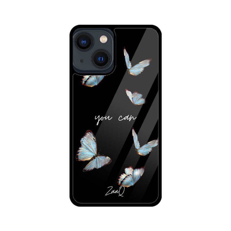 Black Delicate Phase ZaaQ Premium Glass Case for iPhones – Style Meets Protection